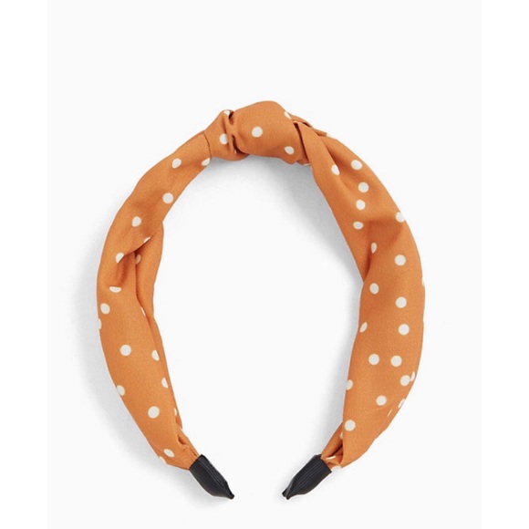 🆕 Torrid Mustard Polka Dot Top Knot Headband NWT - Picture 2 of 2